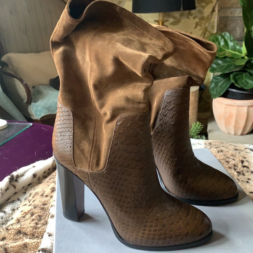 VINCE Snake-Suede Boots - Picture 9 of 12